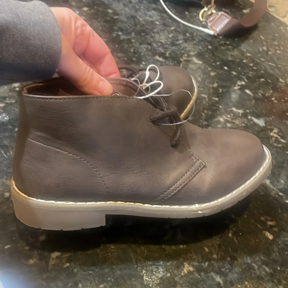 NEW The Childrens Place Dark Brown Dress Boots! Youth 3